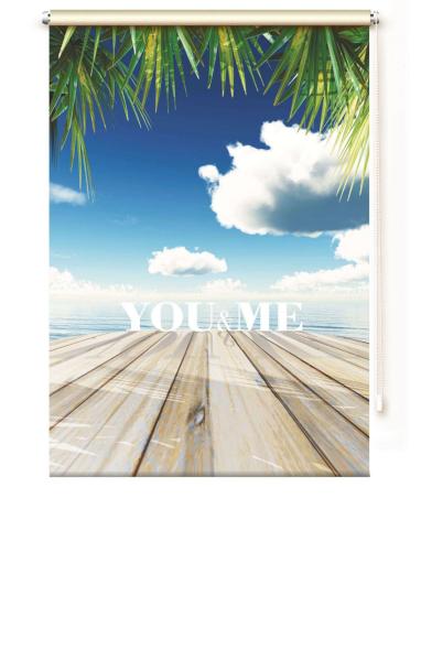 You and Me Duschrollo - Duschvorhang Rollo Deckenmontage